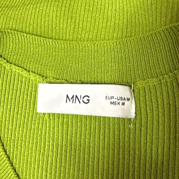 MNG Mango Women's Green Ribbed Knit Crew Neck Sleeveless Sweater Tank Top Size M - Picture 3 of 4